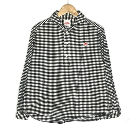 Danton | ダントン 丸襟プルオーバーシャツ チェック柄 長袖シャツ JD-3564 ブラック サイズ：36【倉吉店】