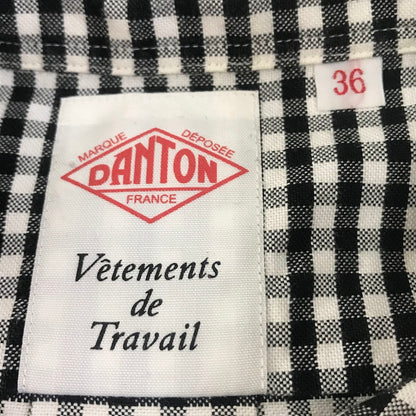 Danton | ダントン 丸襟プルオーバーシャツ チェック柄 長袖シャツ JD-3564 ブラック サイズ：36【倉吉店】