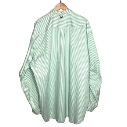 DAIWA PIER39 | ダイワピア TECH BUTTON DOWN SHIRTS L/S OXFORD ストライプ柄 長袖シャツ BE-86023 グリーン×ホワイト サイズ：XL【倉吉店】
