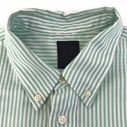 DAIWA PIER39 | ダイワピア TECH BUTTON DOWN SHIRTS L/S OXFORD ストライプ柄 長袖シャツ BE-86023 グリーン×ホワイト サイズ：XL【倉吉店】