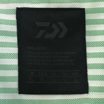 DAIWA PIER39 | ダイワピア TECH BUTTON DOWN SHIRTS L/S OXFORD ストライプ柄 長袖シャツ BE-86023 グリーン×ホワイト サイズ：XL【倉吉店】