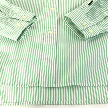 DAIWA PIER39 | ダイワピア TECH BUTTON DOWN SHIRTS L/S OXFORD ストライプ柄 長袖シャツ BE-86023 グリーン×ホワイト サイズ：XL【倉吉店】