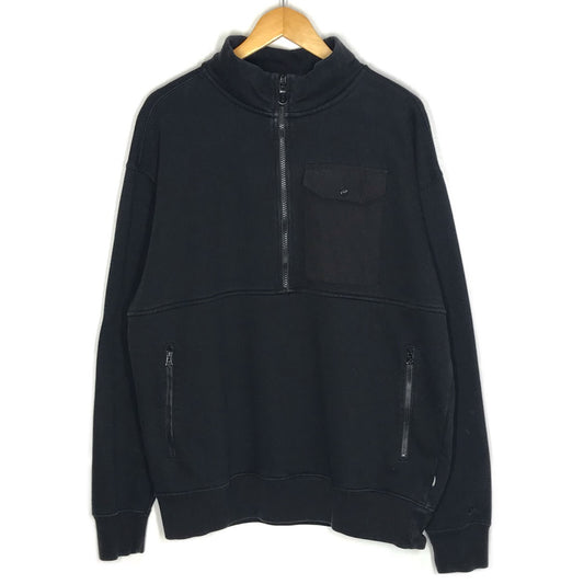 NEW ERA | ニューエラ BLACK LABEL　裏起毛 ハーフジップ スウェット スウェット ブラック サイズ：XL【倉吉店】