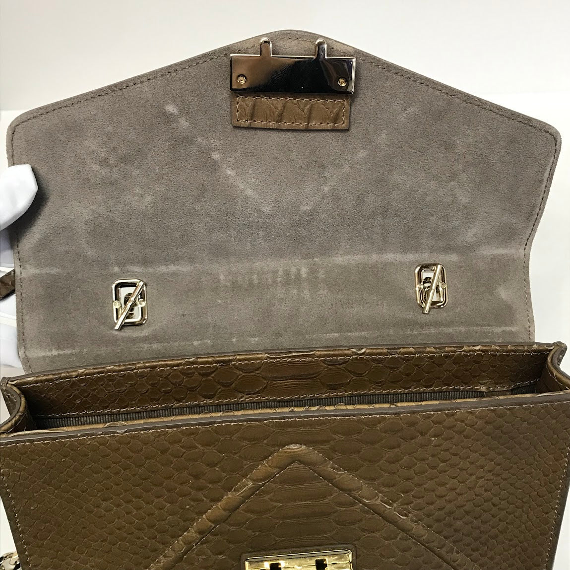 Furla | フルラ ALICE python-embossed パイソン型押し ショルダーバッグ 200627 ブラウン【倉吉店】