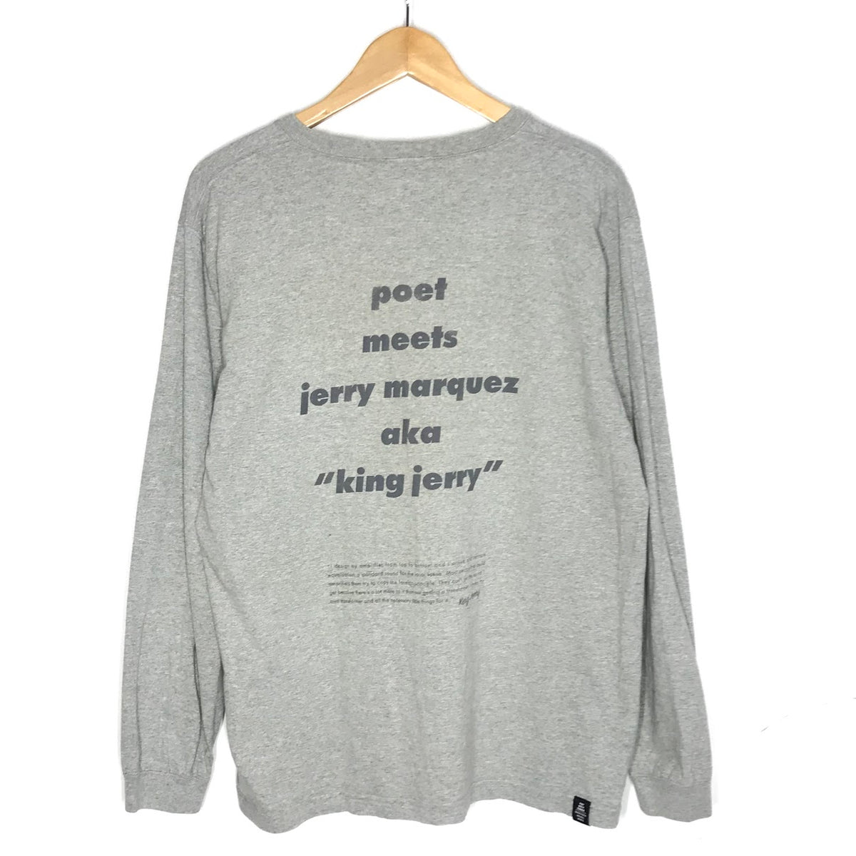 POET MEETS DUBWISE(ポエット・ミーツ・ダブワイズ) × ジェリーマルケス 長袖Ｔシャツ グレー サイズ：L【倉吉店】【代金引換不可・日時指定不可】【ポスト投函】