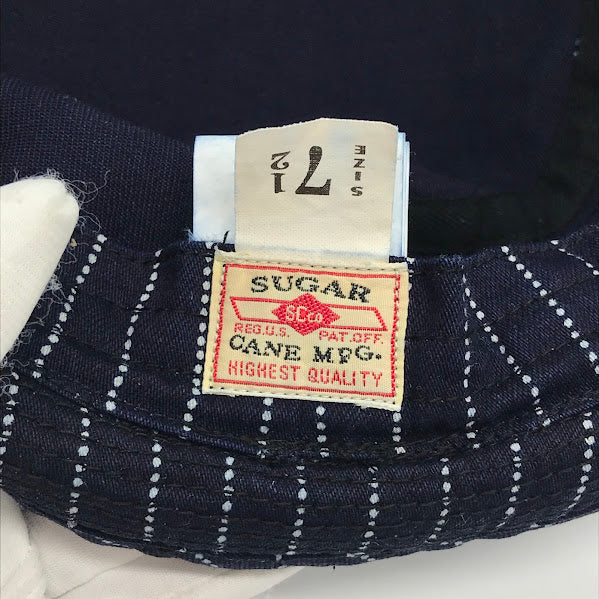 SUGAR CANE | シュガーケーン WABASH STRIPE PORKPIE HAT ハット SC02467 ネイビー【倉吉店】