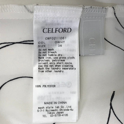 CELFORD | セルフォード ラインフラワープリントワンピース 花柄 ワンピース CWFO211061 ホワイト サイズ：36【倉吉店】