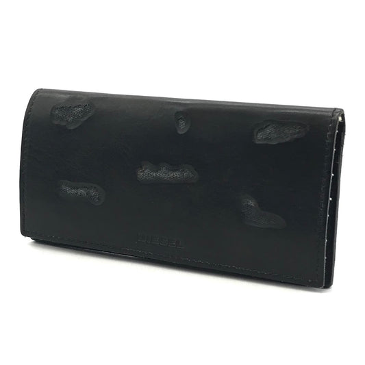 DIESEL | ディーゼル レザー×デニム 二つ折り長財布 長財布 X03807-PS978/H3820 ブラック【倉吉店】