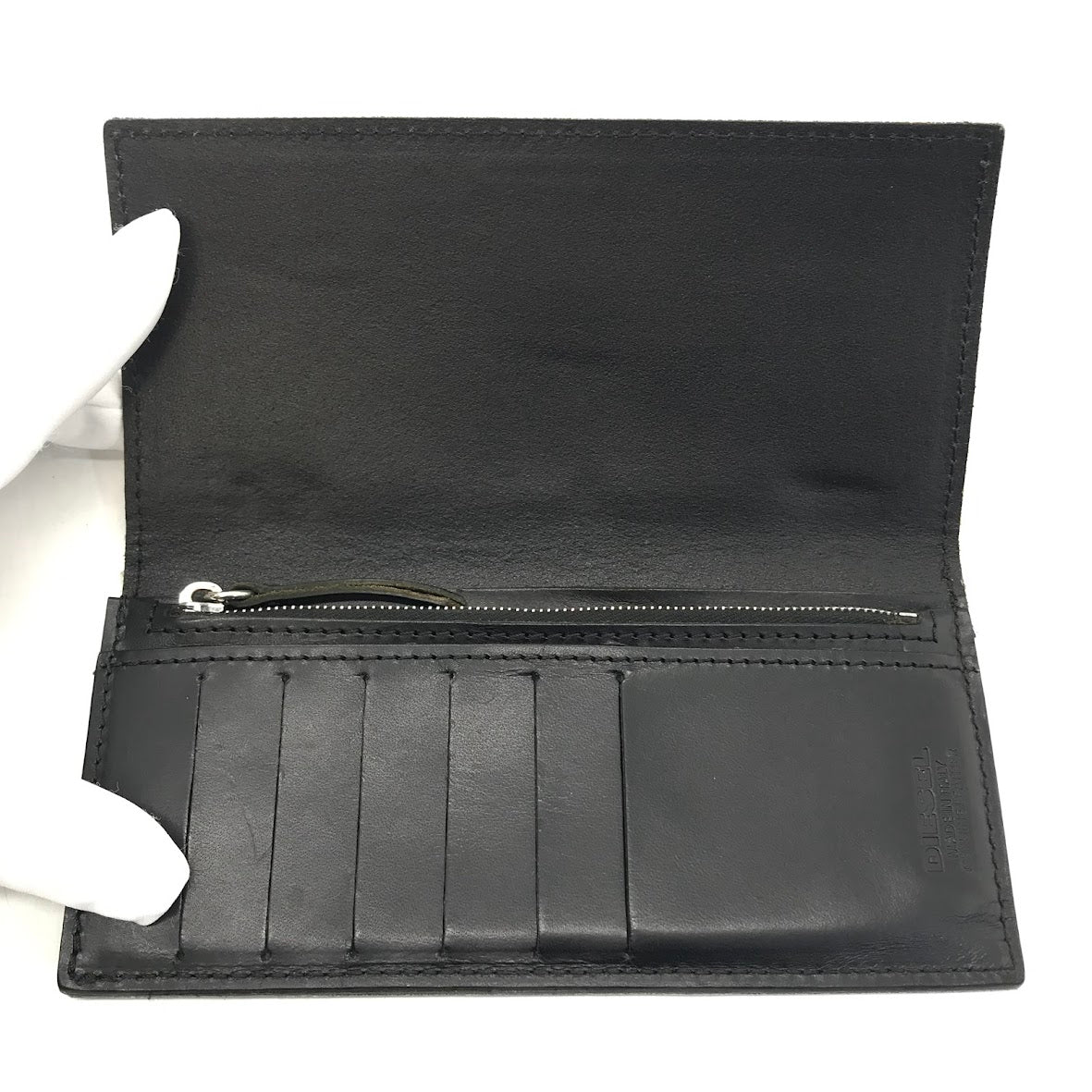 DIESEL | ディーゼル レザー×デニム 二つ折り長財布 長財布 X03807-PS978/H3820 ブラック【倉吉店】