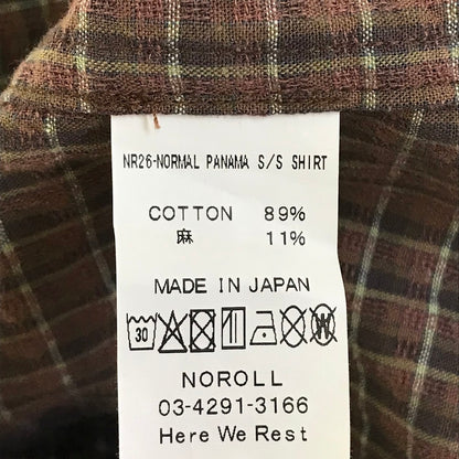 NOROLL | ノーロール Normal Panama S/S Shirt 半袖シャツ NR26-NORMAL ブラウン サイズ：L【倉吉店】