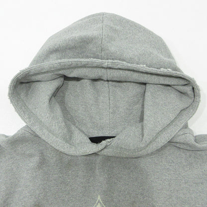 JUN NAKAYAMA | ジュンナカヤマ USED加工ロゴプリント長袖パーカー ダメージ加工 ペイント加工 パーカー JN-FW24-016 グレー サイズ：M【三重本店】