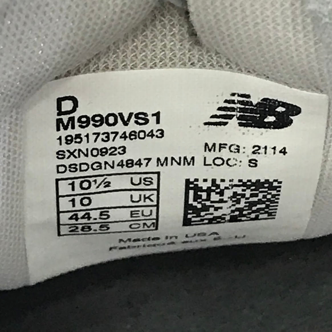 NEW BALANCE | ニューバランス スニーカー M990VS1 グレー 28.5cm【倉吉店】