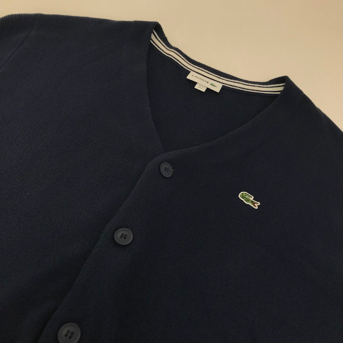 LACOSTE | ラコステ L/S Heritage France Milano Crew Neck Sweater ｻｲｽﾞ:US/M カーディガン AH4562 ネイビー【倉吉店】