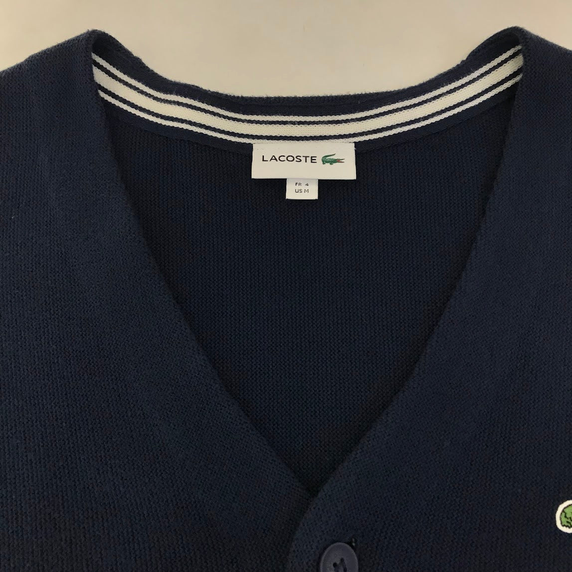 LACOSTE | ラコステ L/S Heritage France Milano Crew Neck Sweater ｻｲｽﾞ:US/M カーディガン AH4562 ネイビー【倉吉店】
