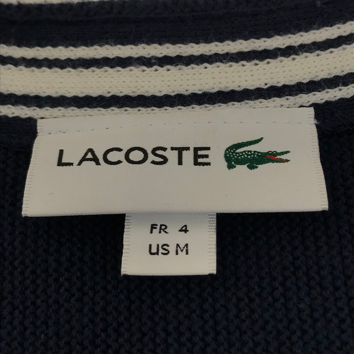 LACOSTE | ラコステ L/S Heritage France Milano Crew Neck Sweater ｻｲｽﾞ:US/M カーディガン AH4562 ネイビー【倉吉店】