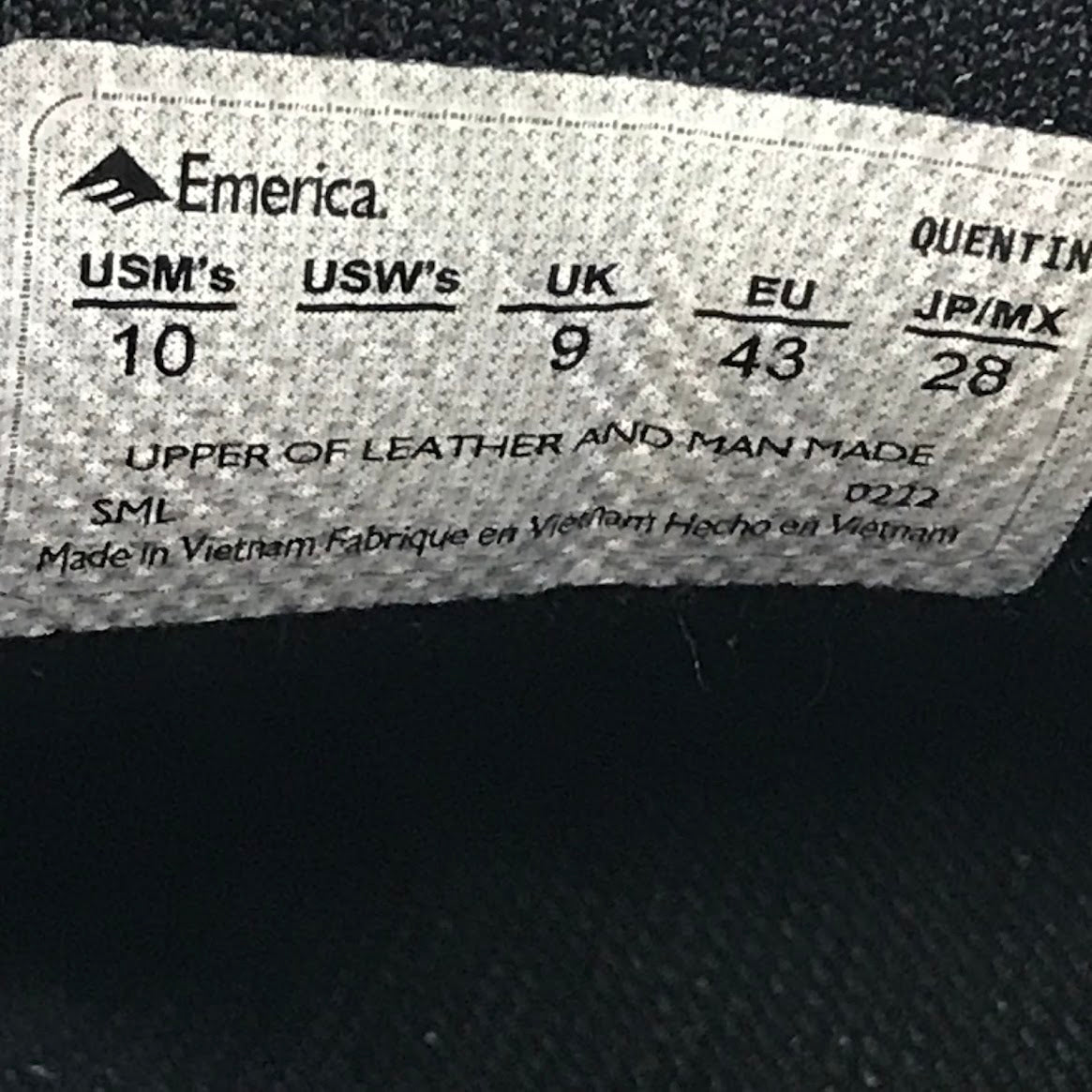 Emerica. | エメリカ QUENTIN スニーカー ブラック 28cm【倉吉店】