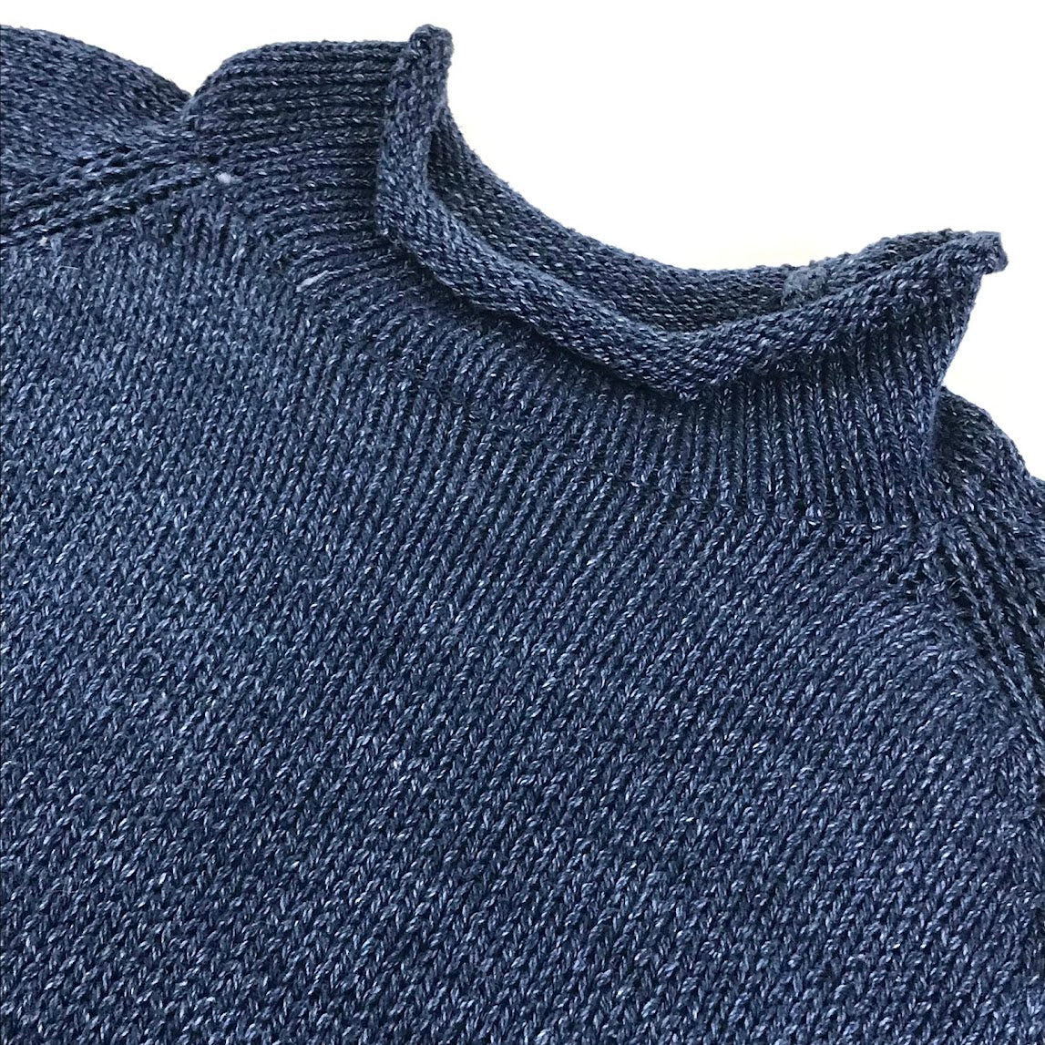 BLUEST OVERALLS｜ザ ブルーエスト オーバーオール　ROLL’N KNIT モックネックコットンニット ニット TBO-0036 ネイビー サイズ：XL【倉吉店】