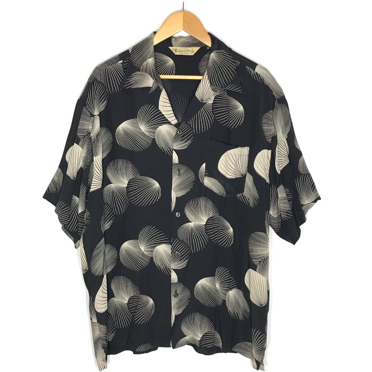 schott | ショット 25SS RAYON SHIRT SHELL 総柄 半袖シャツ 782-5123015 ブラック サイズ：XXL【倉吉店】
