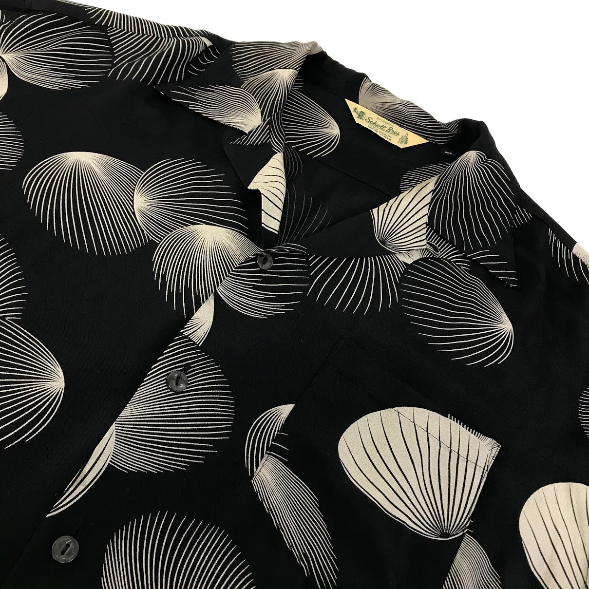 schott | ショット 25SS RAYON SHIRT SHELL 総柄 半袖シャツ 782-5123015 ブラック サイズ：XXL【倉吉店】