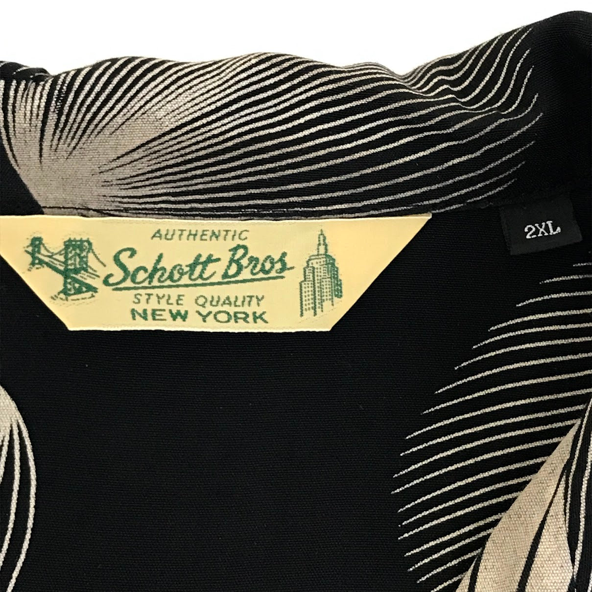 schott | ショット 25SS RAYON SHIRT SHELL 総柄 半袖シャツ 782-5123015 ブラック サイズ：XXL【倉吉店】