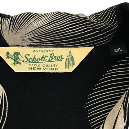 schott | ショット 25SS RAYON SHIRT SHELL 総柄 半袖シャツ 782-5123015 ブラック サイズ：XXL【倉吉店】