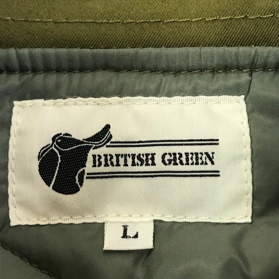 BRITISH GREEN｜ブリティッシュグリーン フライトジャケット ミリタリージャケット カーキ サイズ：L【倉吉店】