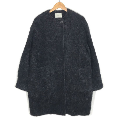 IENA | イエナ ループツイードコクーンコート ノーカラージャケット 23-020-900-0500-4-0 ブラック サイズ：38【倉吉店】