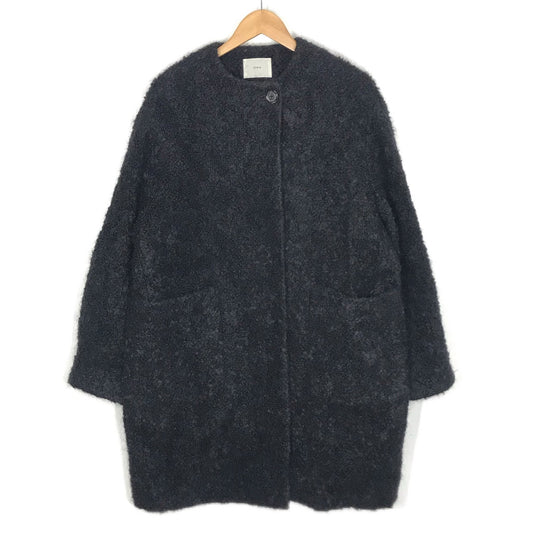IENA | イエナ ループツイードコクーンコート ノーカラージャケット 23-020-900-0500-4-0 ブラック サイズ：38【倉吉店】