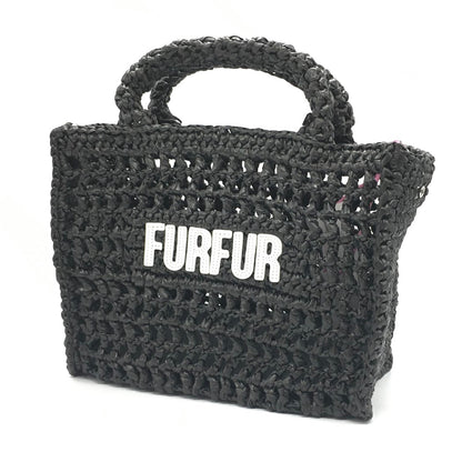 furfur | ファーファー ラフィアロゴトートバッグ トートバッグ RWGB252504 ブラック【倉吉店】