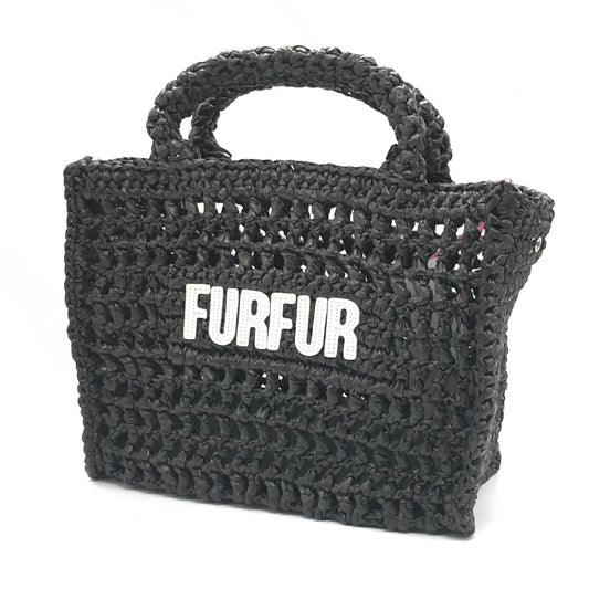 furfur | ファーファー ラフィアロゴトートバッグ トートバッグ RWGB252504 ブラック【倉吉店】