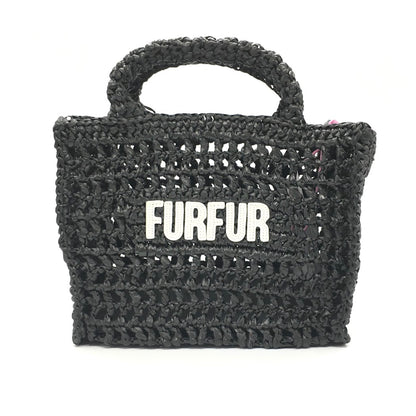 furfur | ファーファー ラフィアロゴトートバッグ トートバッグ RWGB252504 ブラック【倉吉店】