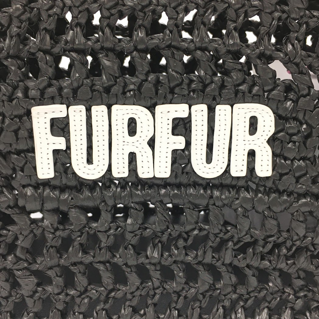 furfur | ファーファー ラフィアロゴトートバッグ トートバッグ RWGB252504 ブラック【倉吉店】
