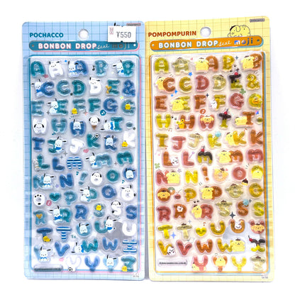 その他ホビー ポチャッコ・ポムポムプリン ボンボンドロップシール もじ moji 2枚セット 「サンリオキャラクターズ」【倉吉店】