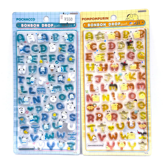 その他ホビー ポチャッコ・ポムポムプリン ボンボンドロップシール もじ moji 2枚セット 「サンリオキャラクターズ」【倉吉店】