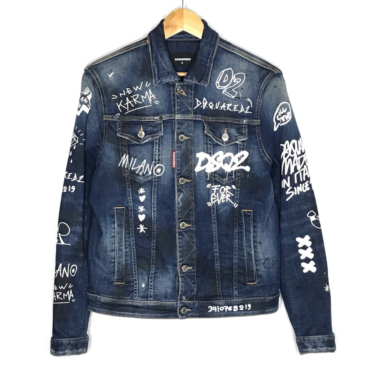 DSQUARED2 | ディースクエアード DARK GRAFFITI WASH DENIM JACKET デニムジャケット デニム S74AM1249 S30685 インディゴ サイズ：48【倉吉店】