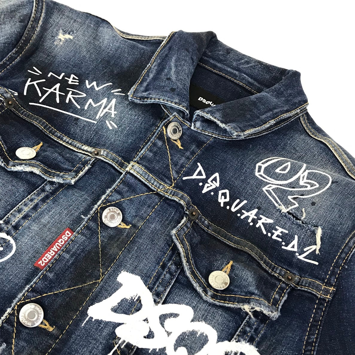 DSQUARED2 | ディースクエアード DARK GRAFFITI WASH DENIM JACKET デニムジャケット デニム S74AM1249 S30685 インディゴ サイズ：48【倉吉店】