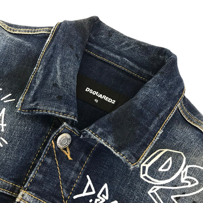 DSQUARED2 | ディースクエアード DARK GRAFFITI WASH DENIM JACKET デニムジャケット デニム S74AM1249 S30685 インディゴ サイズ：48【倉吉店】