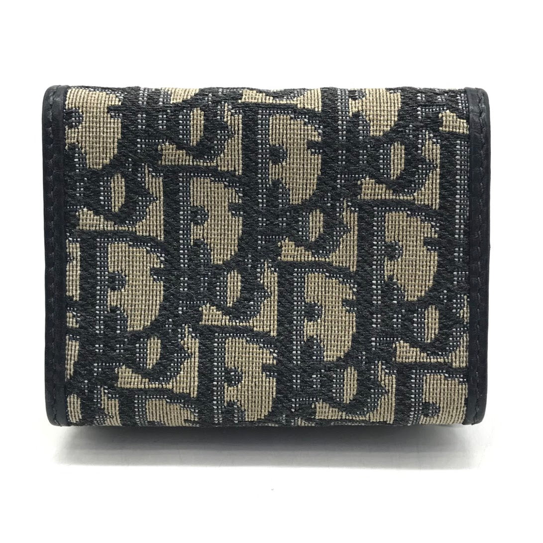 Dior | ディオール 30 Montaigne コンパクトウォレット オブリークジャガード 三つ折り財布 ネイビー【倉吉店】