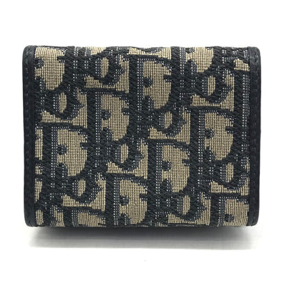 Dior | ディオール 30 Montaigne コンパクトウォレット オブリークジャガード 三つ折り財布 ネイビー【倉吉店】