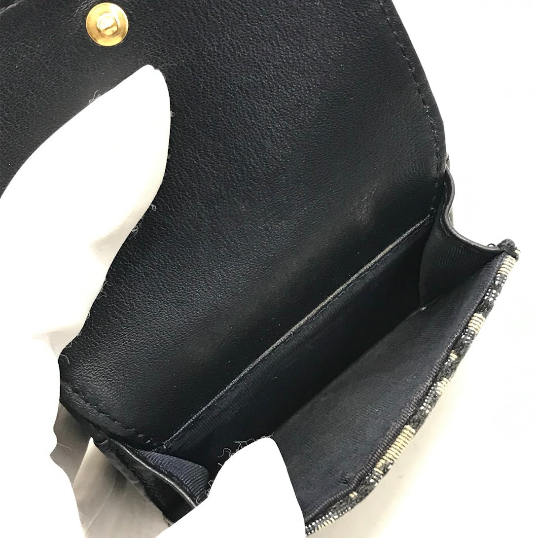 Dior | ディオール 30 Montaigne コンパクトウォレット オブリークジャガード 三つ折り財布 ネイビー【倉吉店】