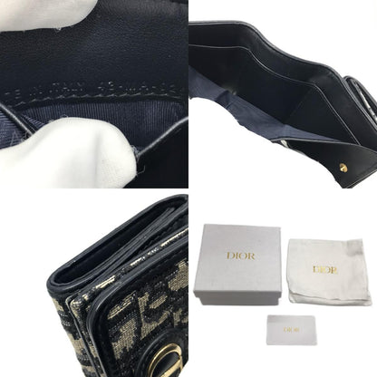 Dior | ディオール 30 Montaigne コンパクトウォレット オブリークジャガード 三つ折り財布 ネイビー【倉吉店】