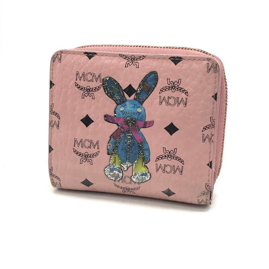 MCM | エム・シー・エム Rabbit Zip Around Wallet in Visetos ヴィセトス 二つ折り財布 MYS7AXL50PZ001 ピンク【倉吉店】