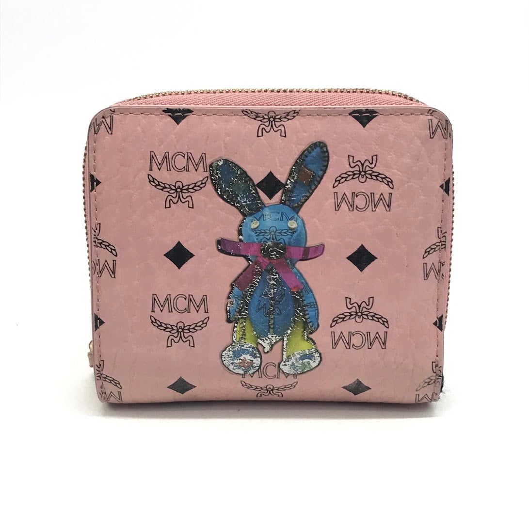 MCM | エム・シー・エム Rabbit Zip Around Wallet in Visetos ヴィセトス 二つ折り財布 MYS7AXL50PZ001 ピンク【倉吉店】