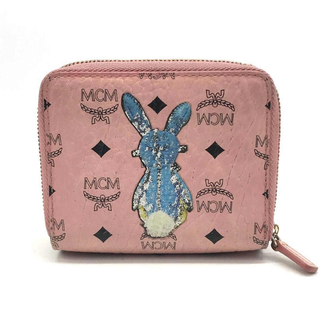 MCM | エム・シー・エム Rabbit Zip Around Wallet in Visetos ヴィセトス 二つ折り財布 MYS7AXL50PZ001 ピンク【倉吉店】