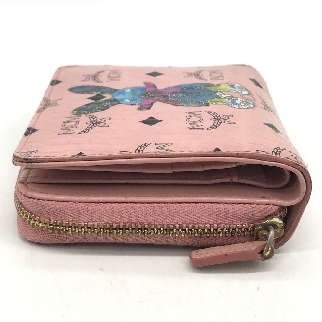 MCM | エム・シー・エム Rabbit Zip Around Wallet in Visetos ヴィセトス 二つ折り財布 MYS7AXL50PZ001 ピンク【倉吉店】