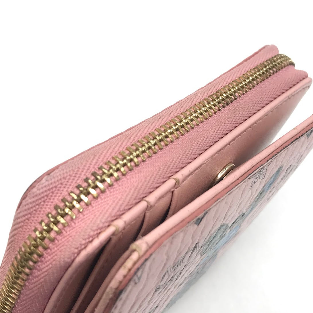 MCM | エム・シー・エム Rabbit Zip Around Wallet in Visetos ヴィセトス 二つ折り財布 MYS7AXL50PZ001 ピンク【倉吉店】