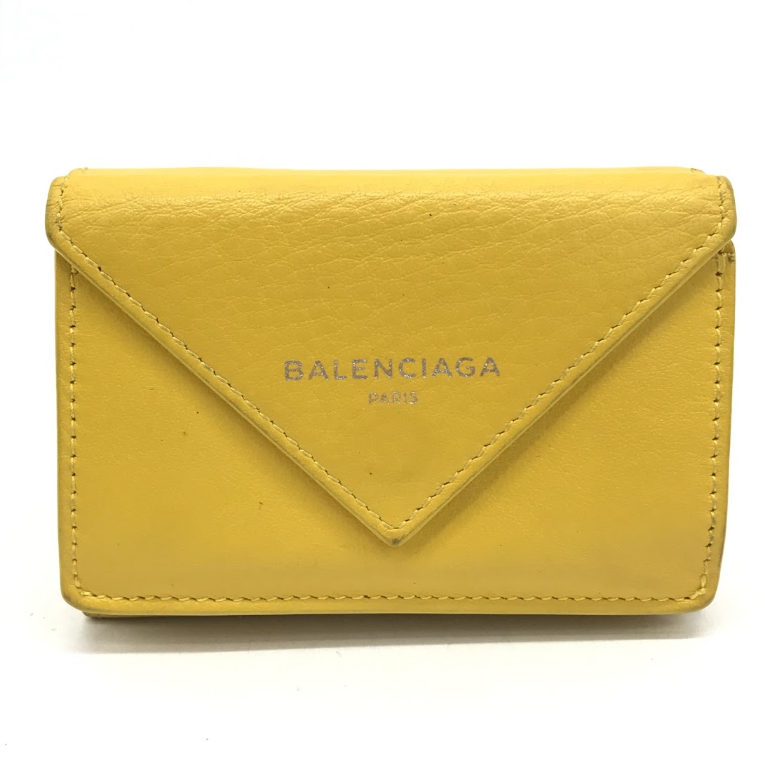 BALENCIAGA | バレンシアガ PAPER ZA MINI WALLET ミニウォレット 三つ折り財布 391446 イエロー【倉吉店】