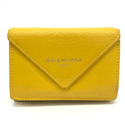 BALENCIAGA | バレンシアガ PAPER ZA MINI WALLET ミニウォレット 三つ折り財布 391446 イエロー【倉吉店】