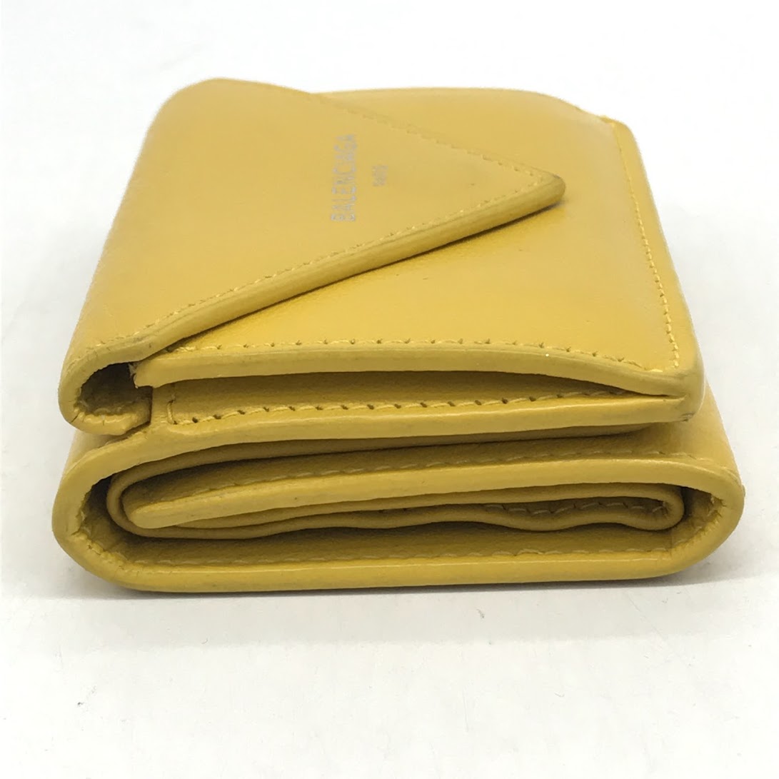 BALENCIAGA | バレンシアガ PAPER ZA MINI WALLET ミニウォレット 三つ折り財布 391446 イエロー【倉吉店】