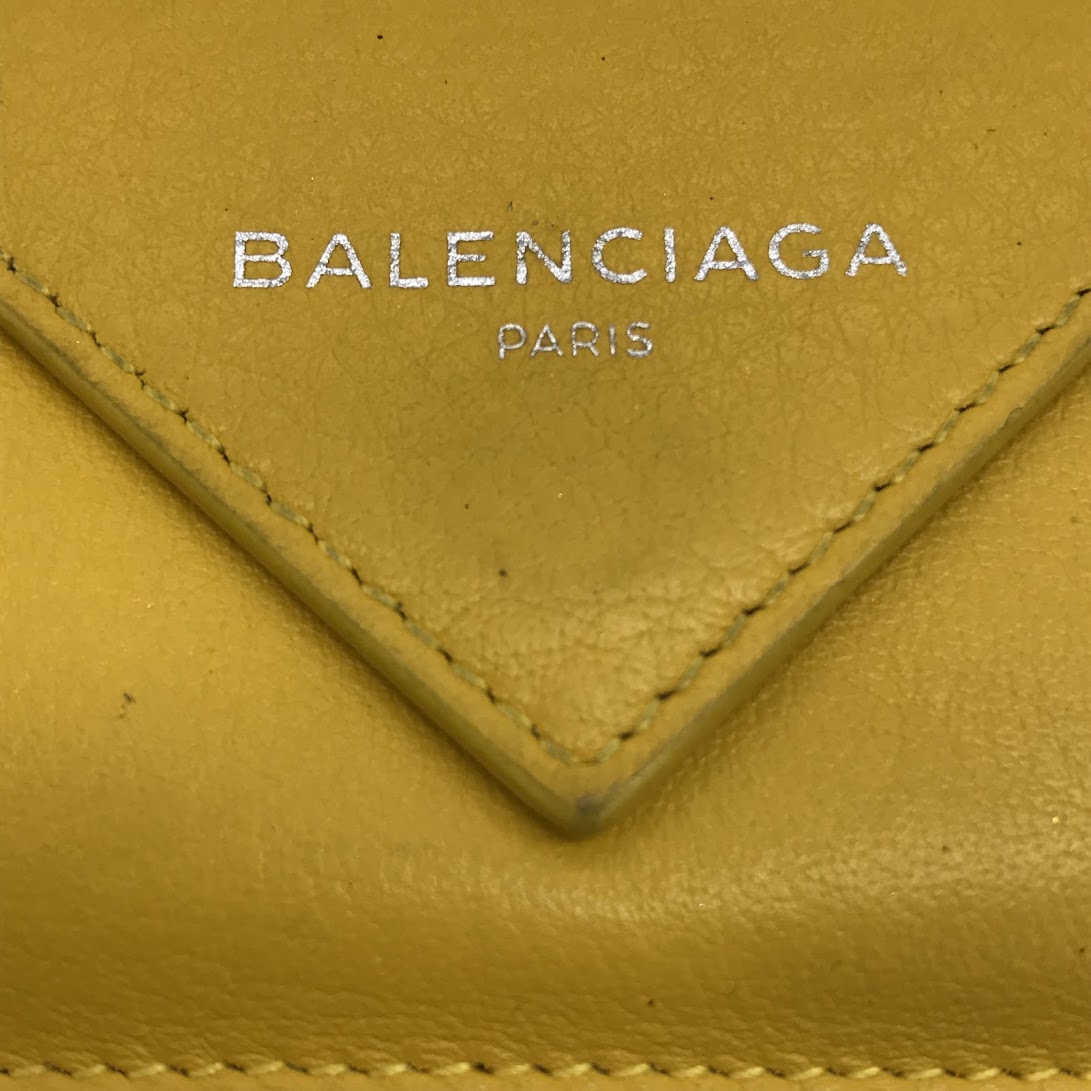 BALENCIAGA | バレンシアガ PAPER ZA MINI WALLET ミニウォレット 三つ折り財布 391446 イエロー【倉吉店】